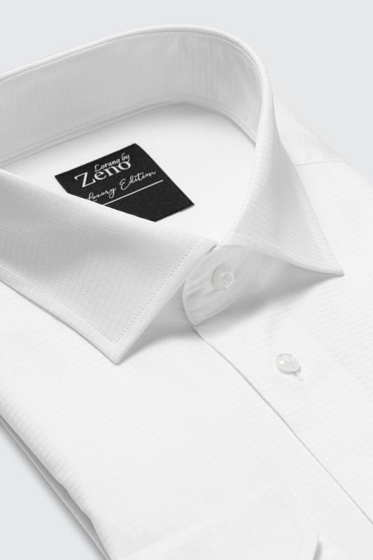 Check White 2ply Skjorte Slim
