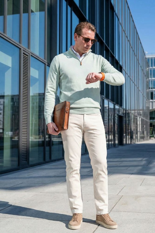 Bomull Merino Sage Zip