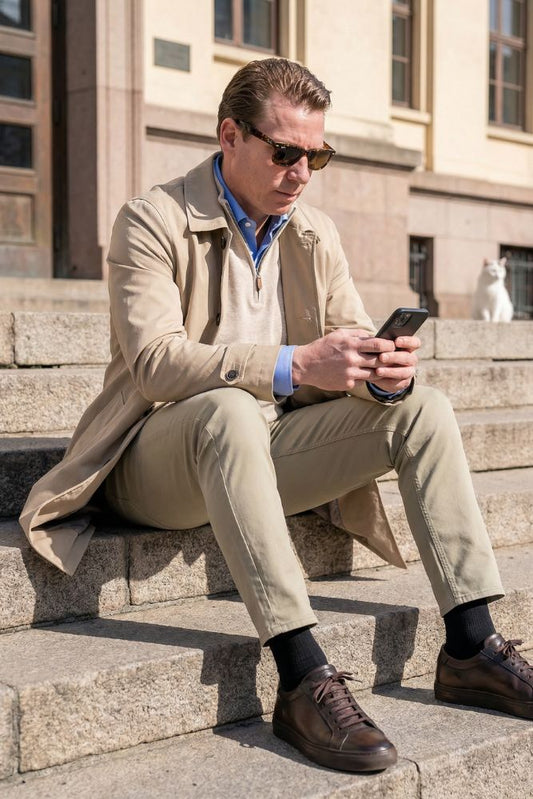 Bomull Merino Sand Zip