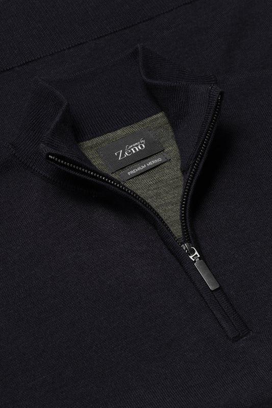 Merino Genser Navy Zip