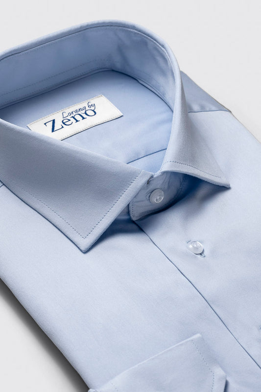 Light Blue Stretch Skjorte Slim