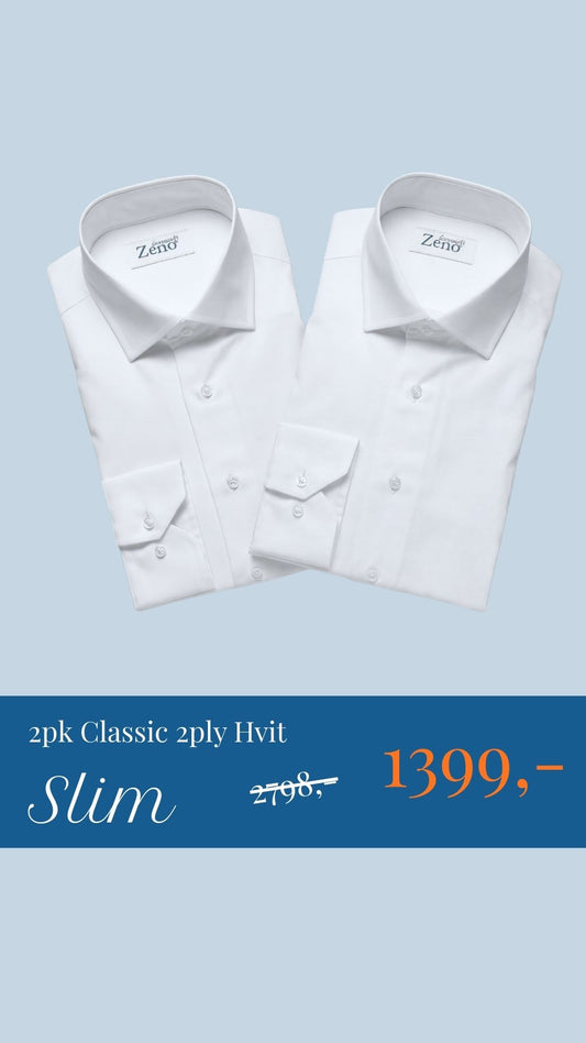 2pk Classic 2ply Hvit Slim