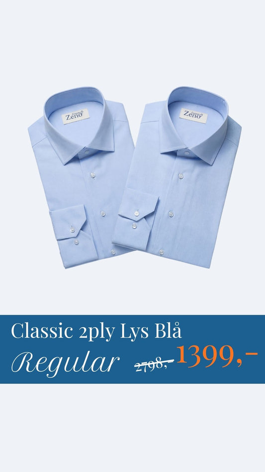 2pk Classic 2ply Lys Blå Regular