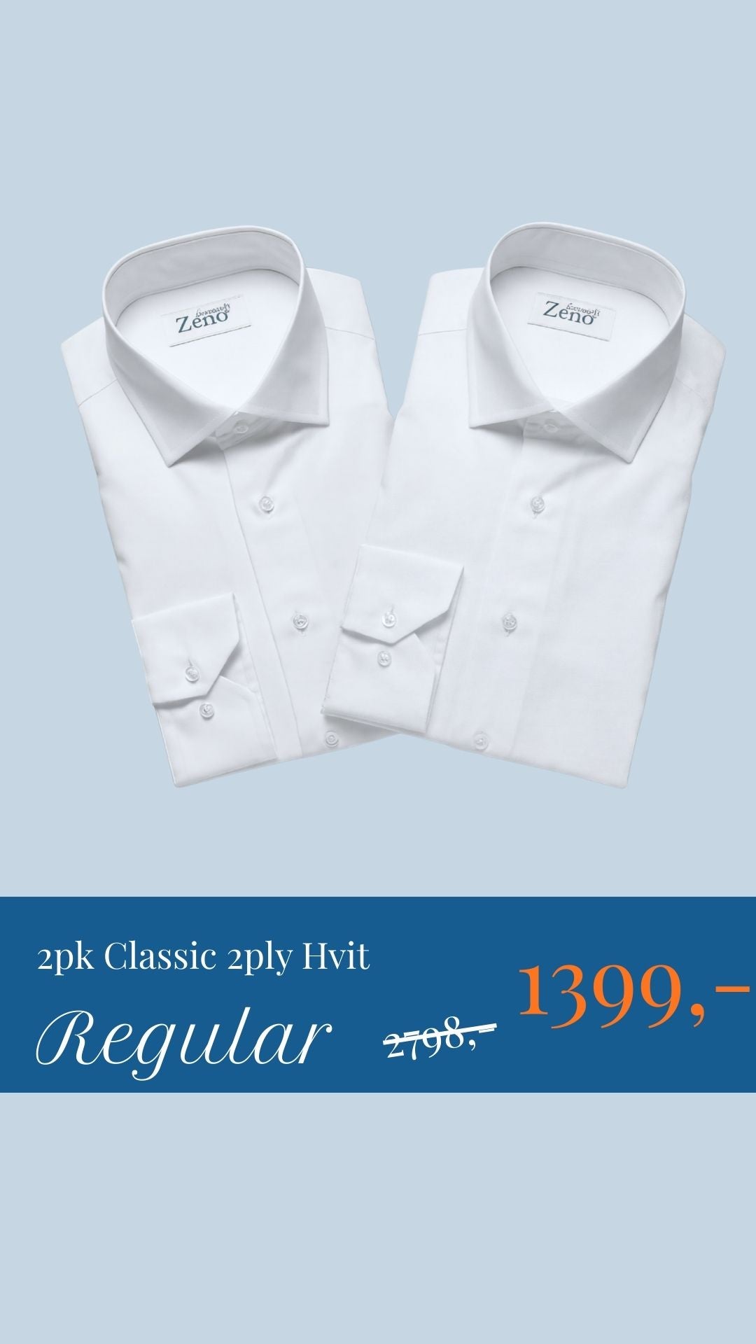 2pk Classic 2ply Hvit Regular