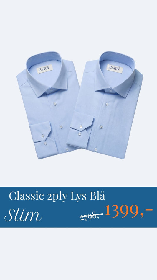 2pk Classic 2ply Lys Blå Slim