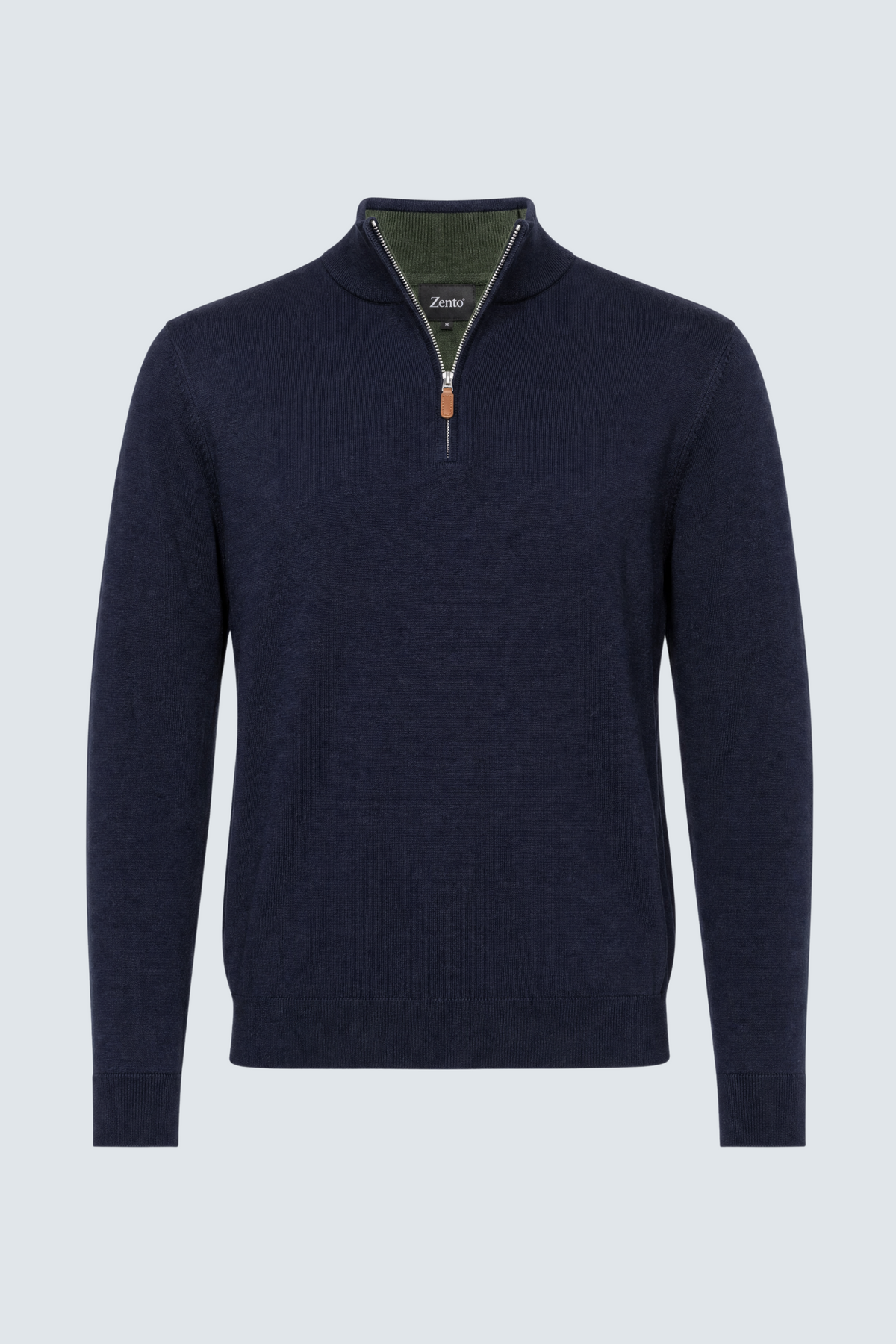 Merino Navy Zip Genser