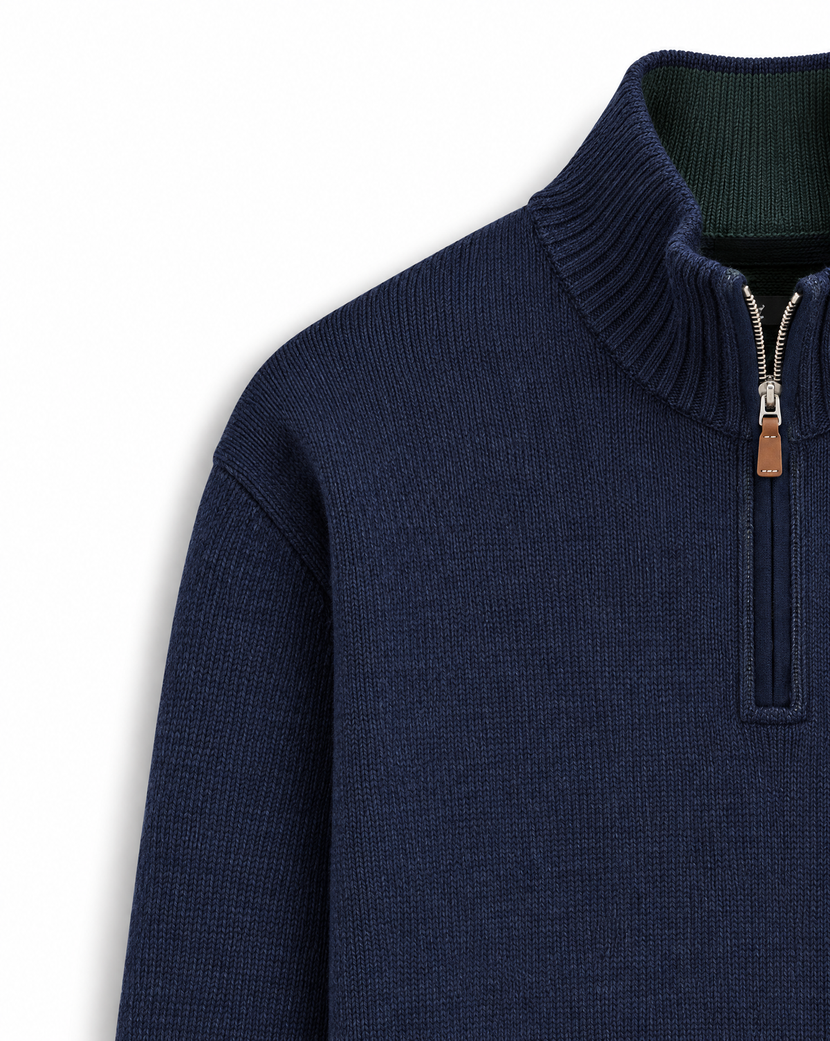Merino Navy Zip Genser