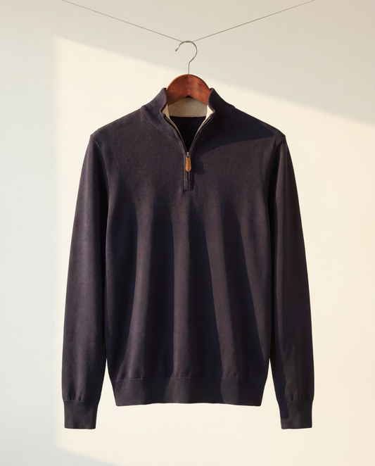 Sommer Genser Navy Zip
