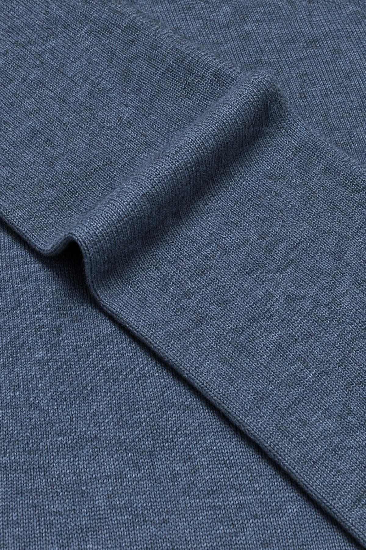 Merino Denimblå V-hals Genser