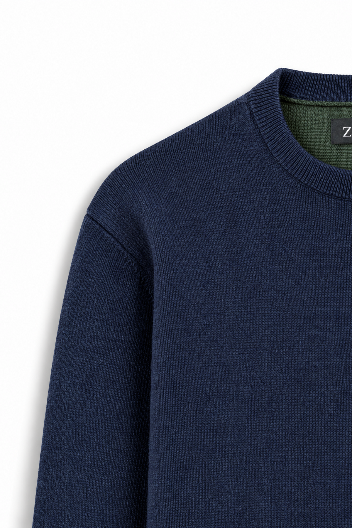 Merino Navy Rund Hals Genser