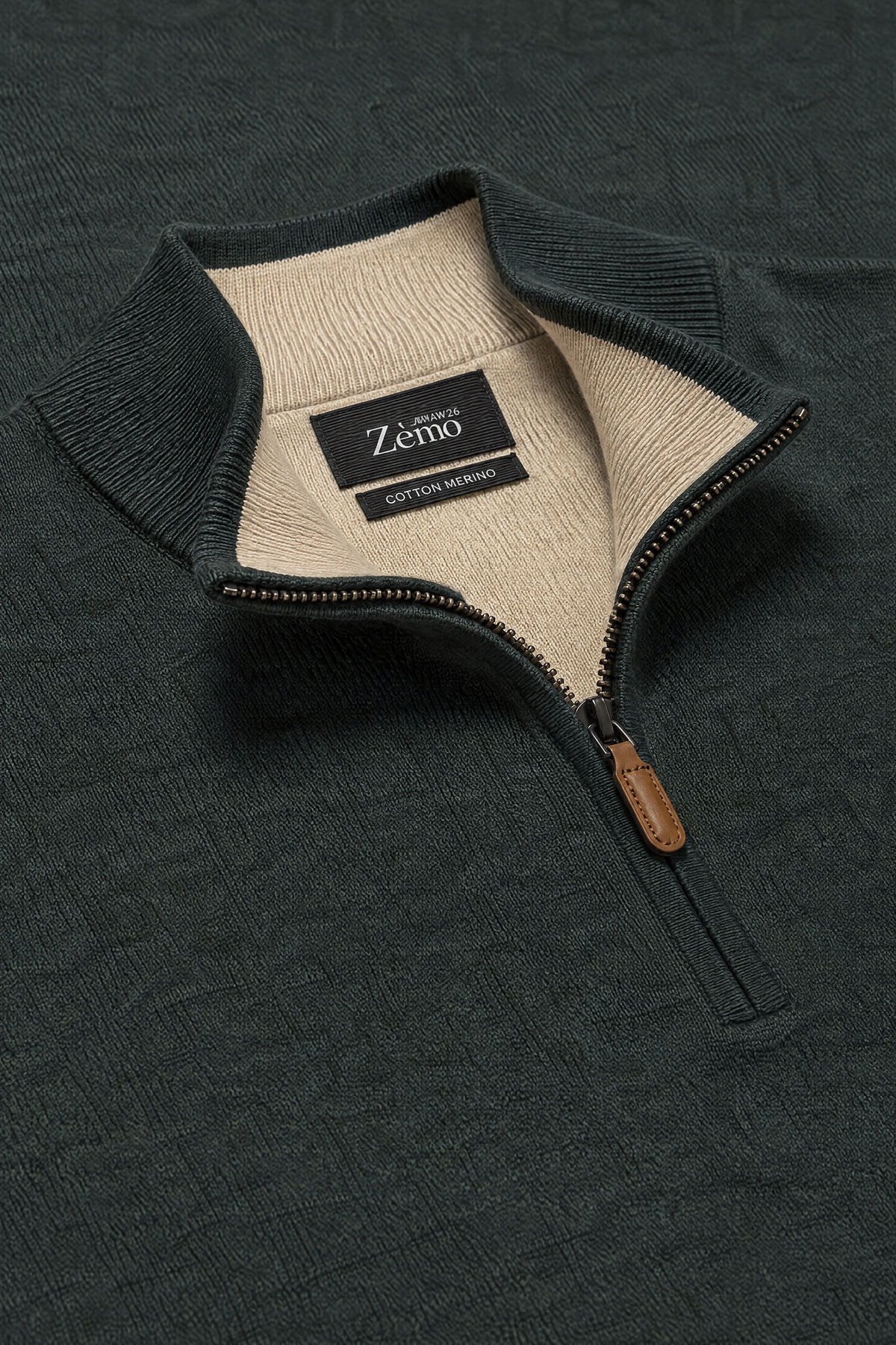 Merino Forest Zip Genser