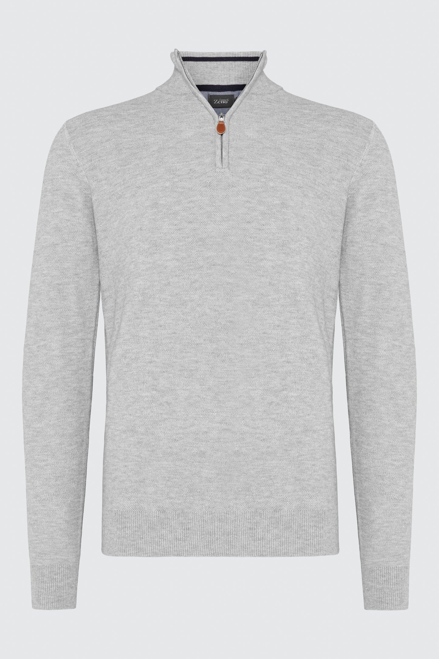 Soft Cotton Grey Genser Zip