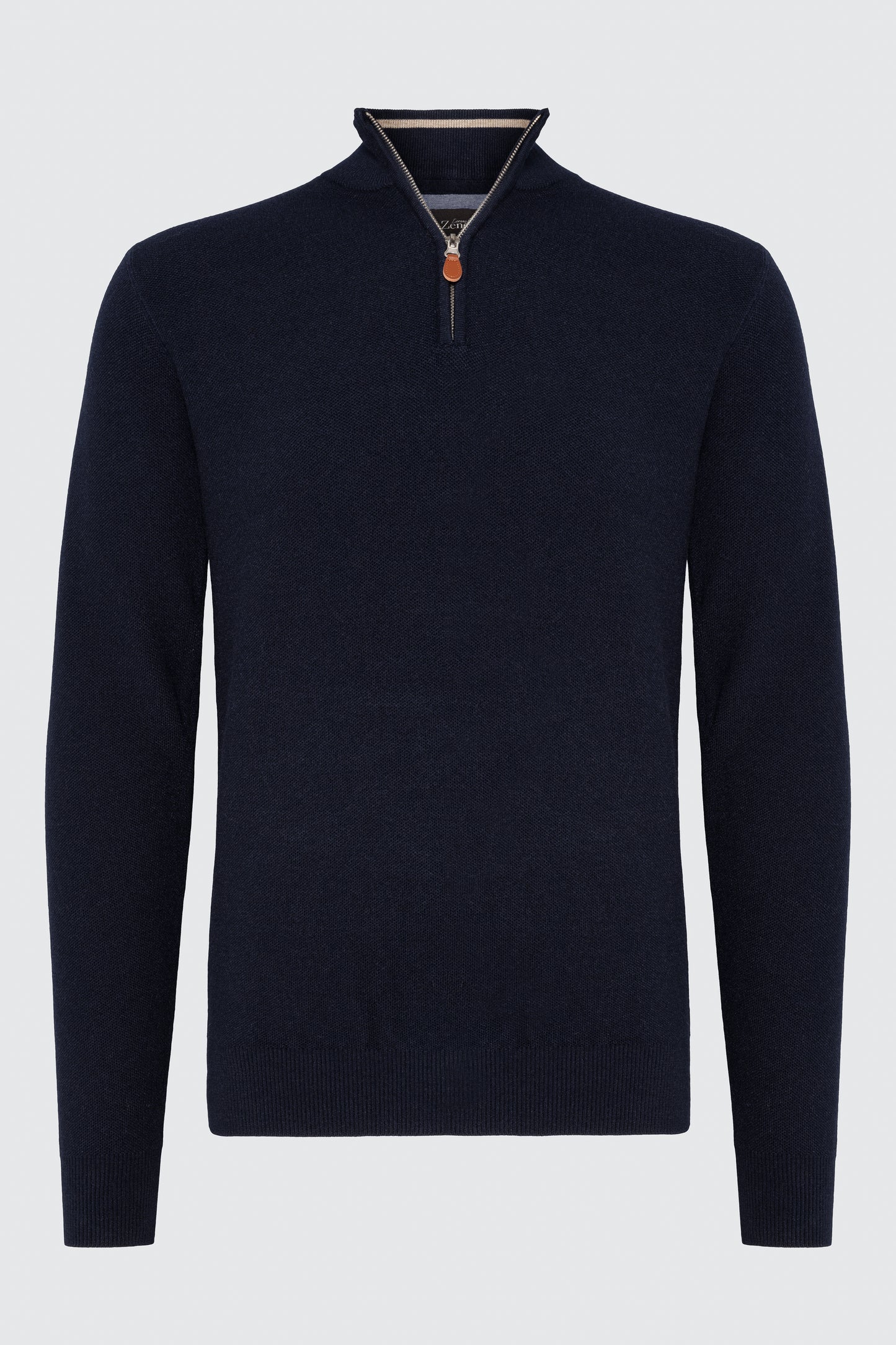 Soft Cotton Navy Genser Zip