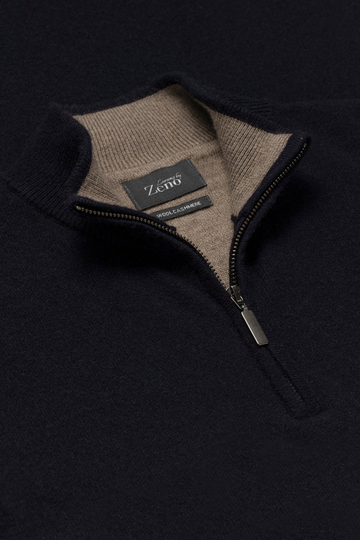 Kasjmir Genser Navy Halfzip