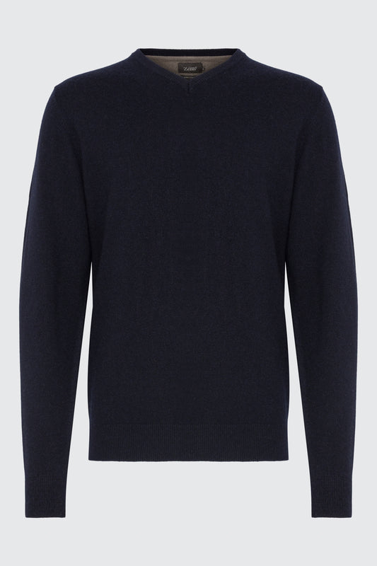 Kasjmir Genser Navy V-hals