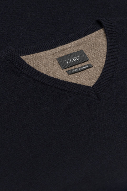 Kasjmir Genser Navy V-hals